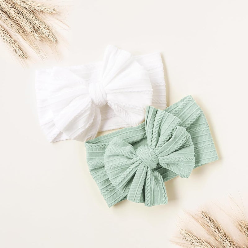 Niceye Handmade Baby Headbands Soft Stretchy Nylon Hair Bands with Bows for Newborn Infant Baby Toddler Girls - Image 5